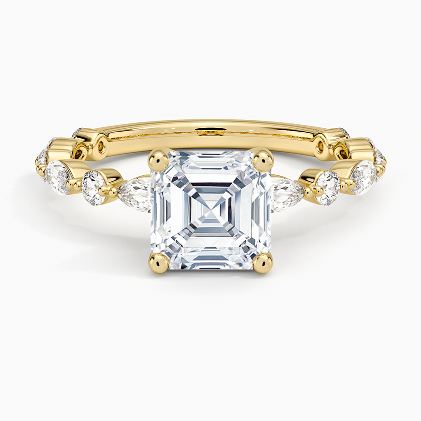 Versailles Three-Quarter Coverage Diamond Ring (1/2 ct. tw.) Yellow Gold 18k Asscher Engagement Ring