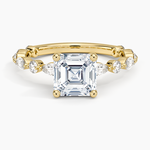 Versailles Three-Quarter Coverage Diamond Ring (1/2 ct. tw.) Yellow Gold 18k Asscher Engagement Ring