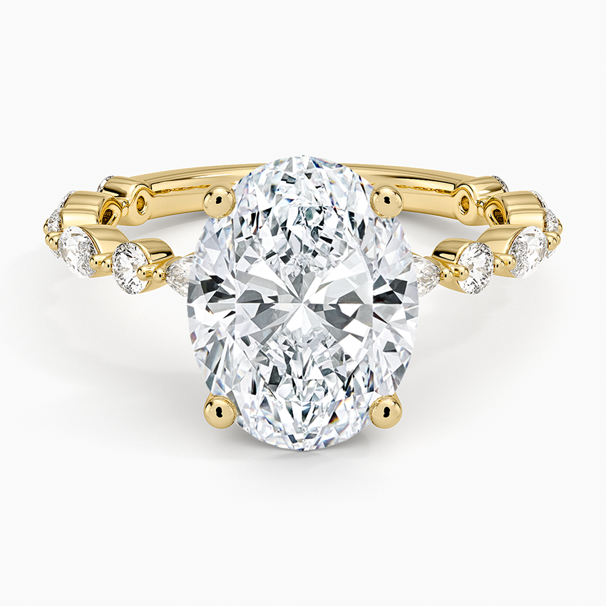 Versailles Three-Quarter Coverage Diamond Ring (1/2 ct. tw.) Yellow Gold 18k Oval Engagement Ring