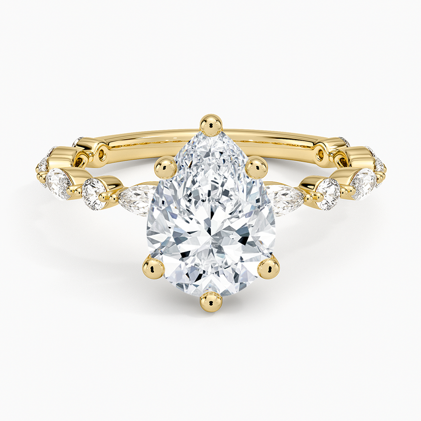 Versailles Three-Quarter Coverage Diamond Ring (1/2 ct. tw.) Yellow Gold 18k Pear Engagement Ring