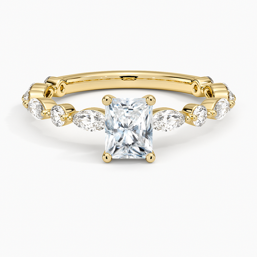 Versailles Three-Quarter Coverage Diamond Ring (1/2 ct. tw.) Yellow Gold 18k Radiant Engagement Ring