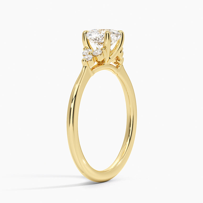 Melody Diamond Ring Yellow Gold 18k Cushion Engagement Ring
