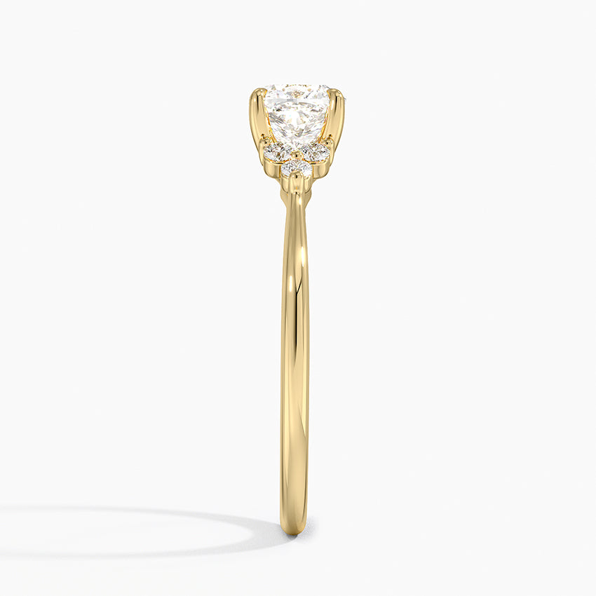 Melody Diamond Ring Yellow Gold 18k Cushion Engagement Ring