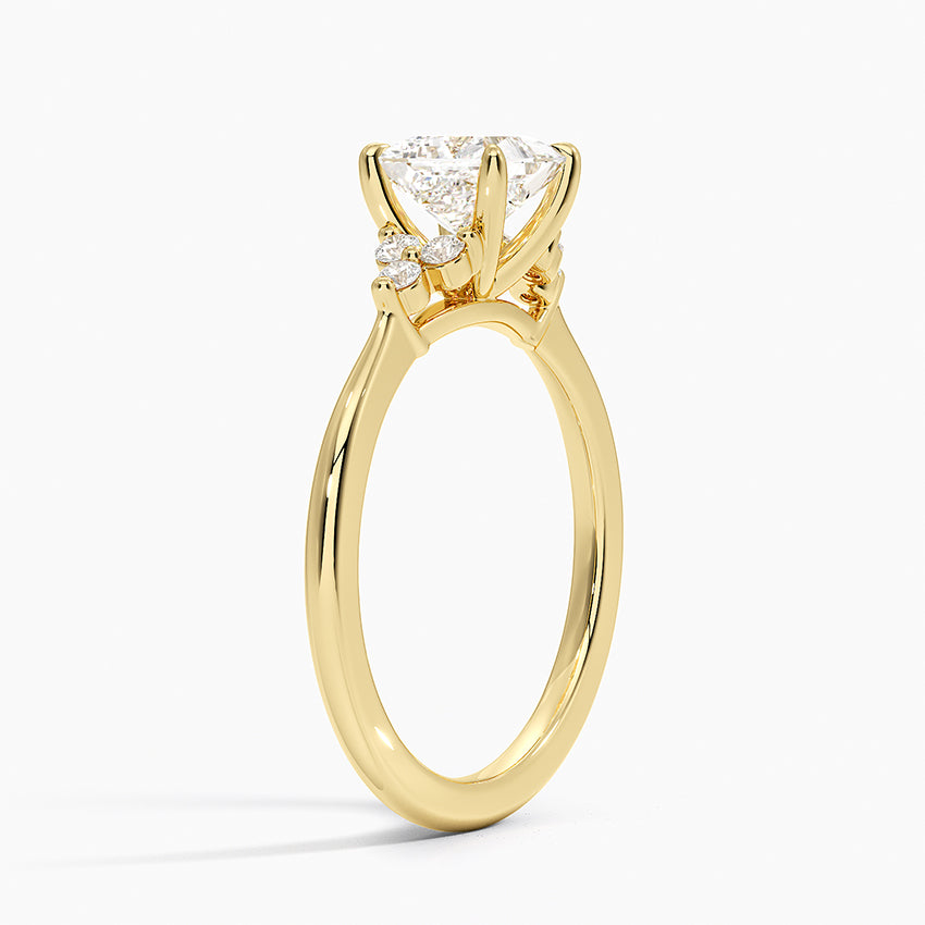 Melody Diamond Ring Yellow Gold 18k Princess Engagement Ring