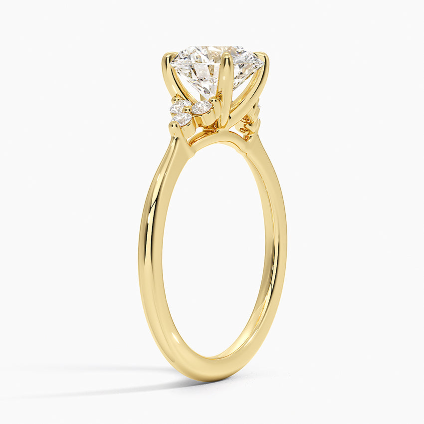 Melody Diamond Ring Yellow Gold 18k Round Engagement Ring