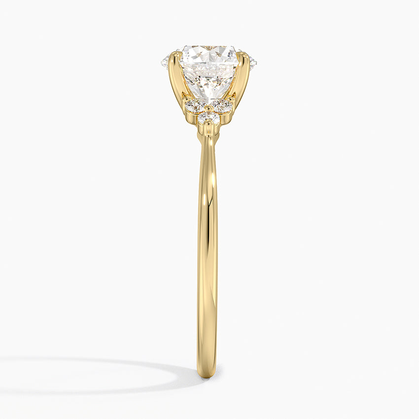 Melody Diamond Ring Yellow Gold 18k Round Engagement Ring