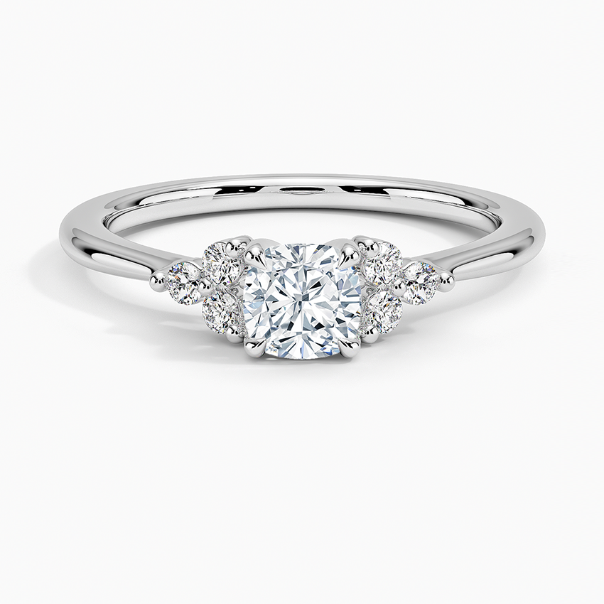 Melody Diamond Ring Platinum Cushion Engagement Ring