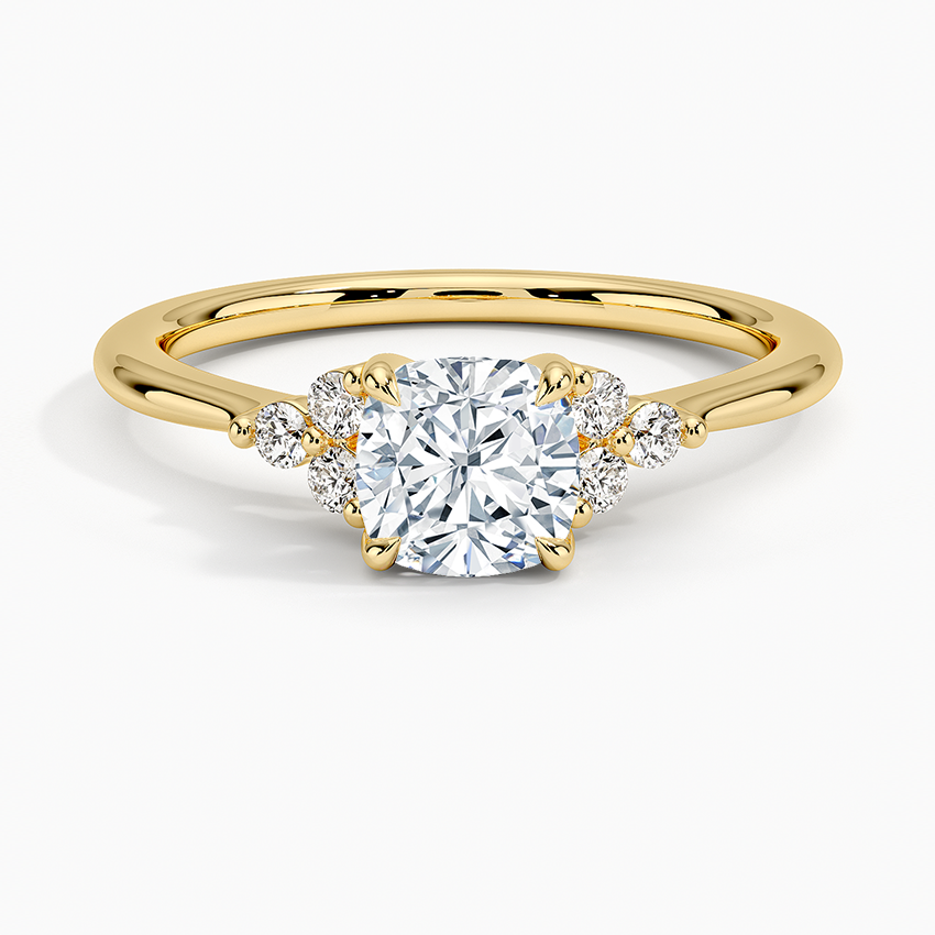 Melody Diamond Ring Yellow Gold 18k Cushion Engagement Ring