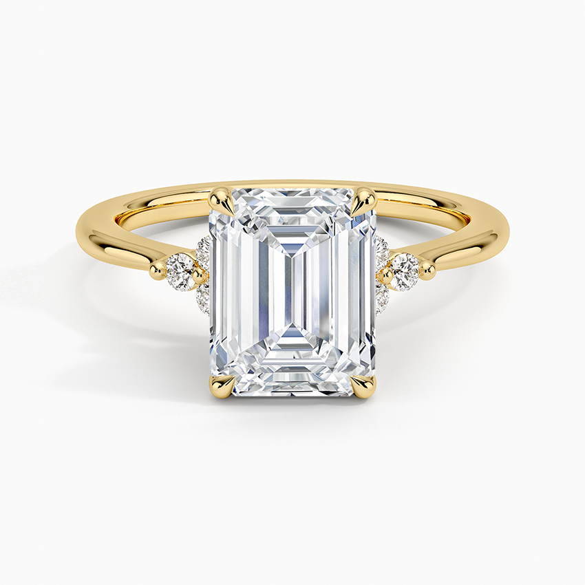 Melody Diamond Ring Yellow Gold 18k Emerald Engagement Ring