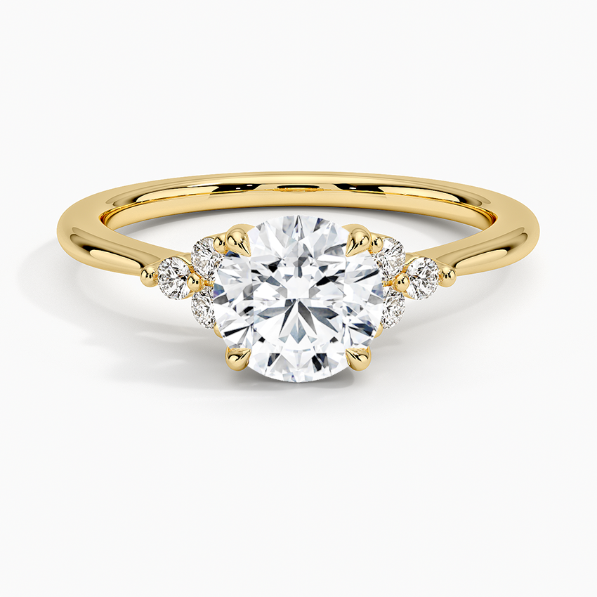 Melody Diamond Ring Yellow Gold 18k Round Engagement Ring