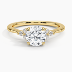 Melody Diamond Ring Yellow Gold 18k Round Engagement Ring