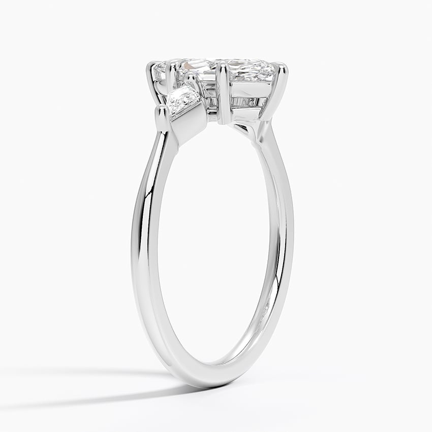 Cometa Three Stone Diamond Ring Platinum Marquise Engagement Ring