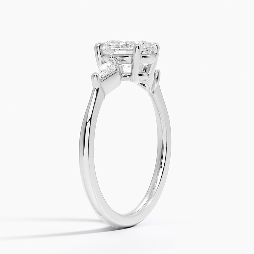 Cometa Three Stone Diamond Ring Platinum Oval Engagement Ring