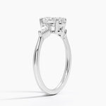 Cometa Three Stone Diamond Ring Platinum Oval Engagement Ring