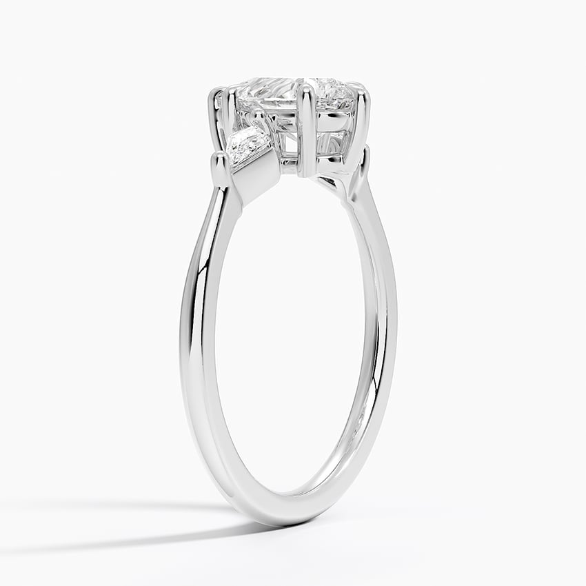 Cometa Three Stone Diamond Ring Platinum Pear Engagement Ring