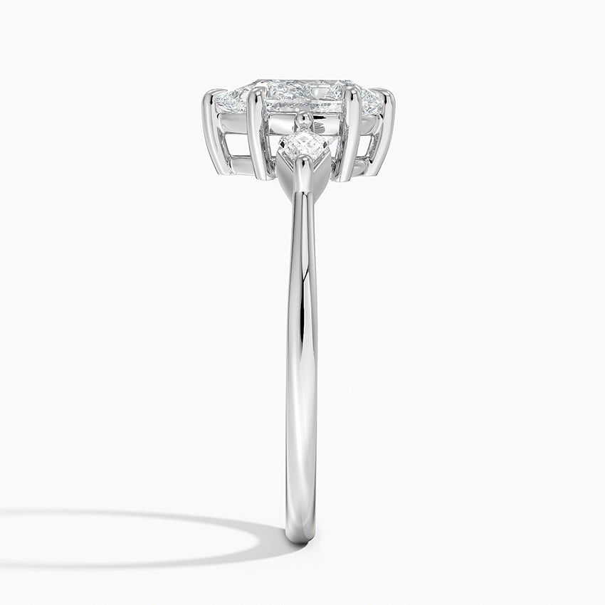 Cometa Three Stone Diamond Ring Platinum Pear Engagement Ring