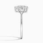 Cometa Three Stone Diamond Ring Platinum Pear Engagement Ring
