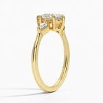 Cometa Three Stone Diamond Ring Yellow Gold 18k Pear Engagement Ring