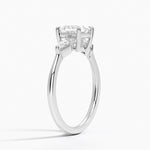 Cometa Three Stone Diamond Ring Platinum Princess Engagement Ring
