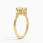 Cometa Three Stone Diamond Ring Yellow Gold 18k Princess Engagement Ring