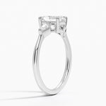 Cometa Three Stone Diamond Ring Platinum Radiant Engagement Ring