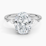 Cometa Three Stone Diamond Ring Platinum Oval Engagement Ring