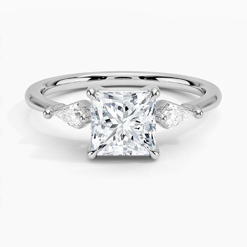 Cometa Three Stone Diamond Ring Platinum Princess Engagement Ring