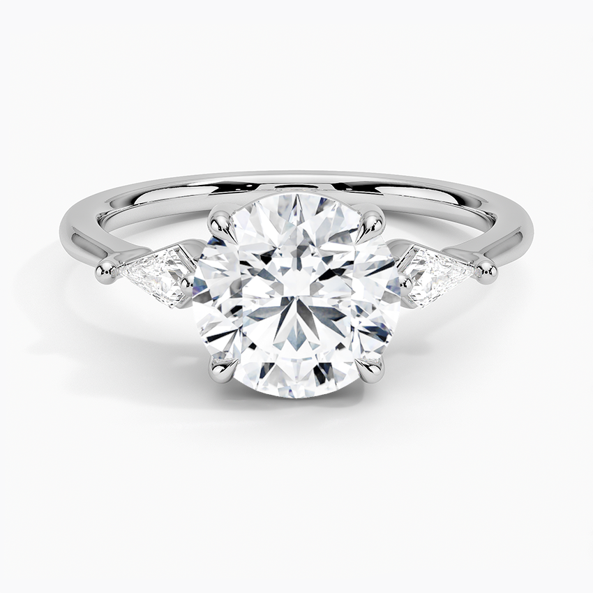 Cometa Three Stone Diamond Ring Platinum Round Engagement Ring