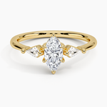 Cometa Three Stone Diamond Ring Yellow Gold 18k Marquise Engagement Ring