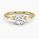 Cometa Three Stone Diamond Ring Yellow Gold 18k Round Engagement Ring