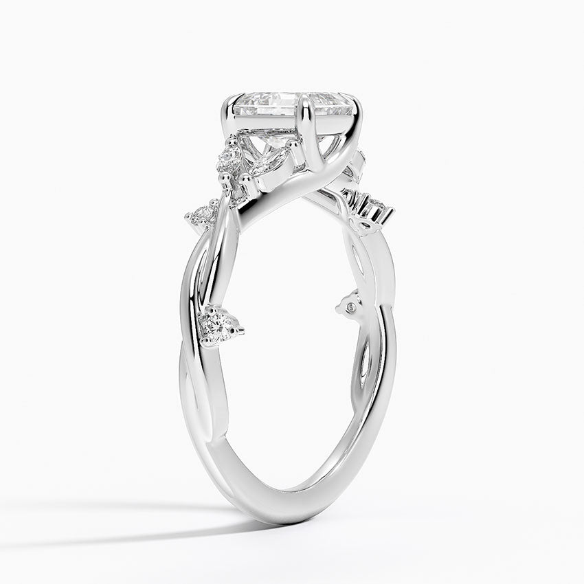 Azalea Twist Diamond Ring Platinum Asscher Engagement Ring