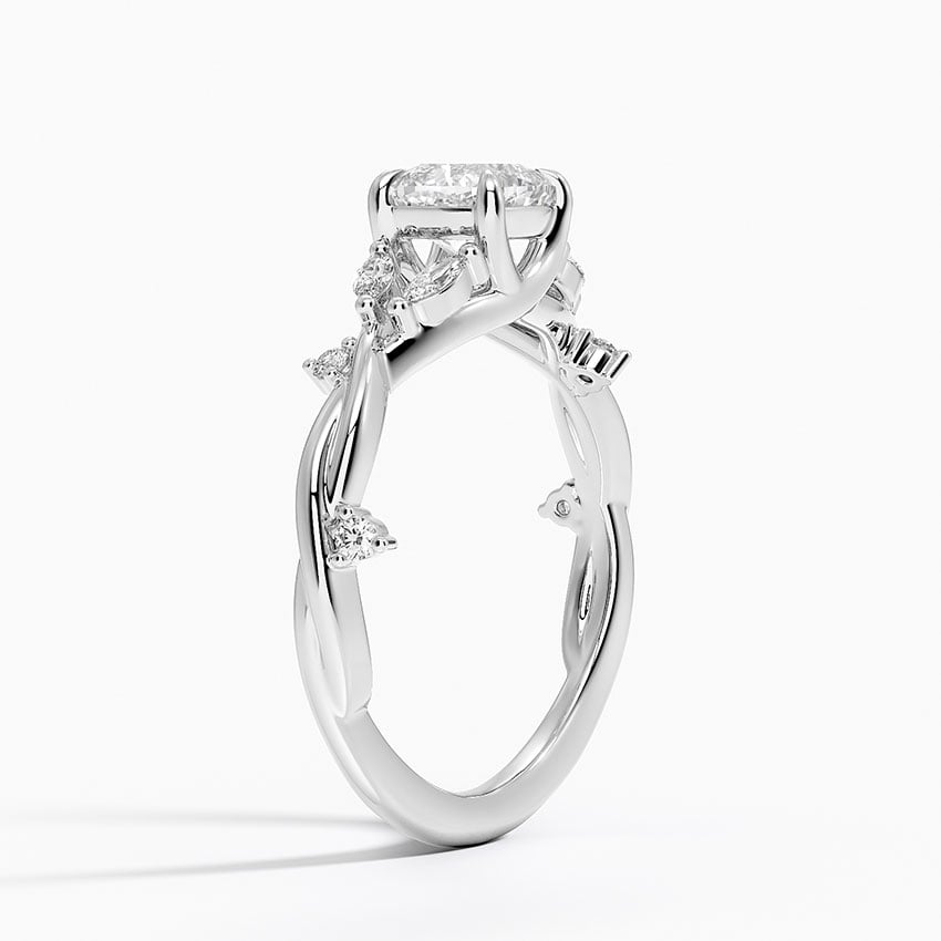 Azalea Twist Diamond Ring Platinum Cushion Engagement Ring