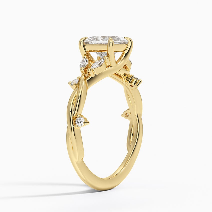 Azalea Twist Diamond Ring Yellow Gold 18k Princess Engagement Ring
