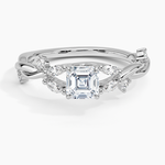 Azalea Twist Diamond Ring Platinum Asscher Engagement Ring