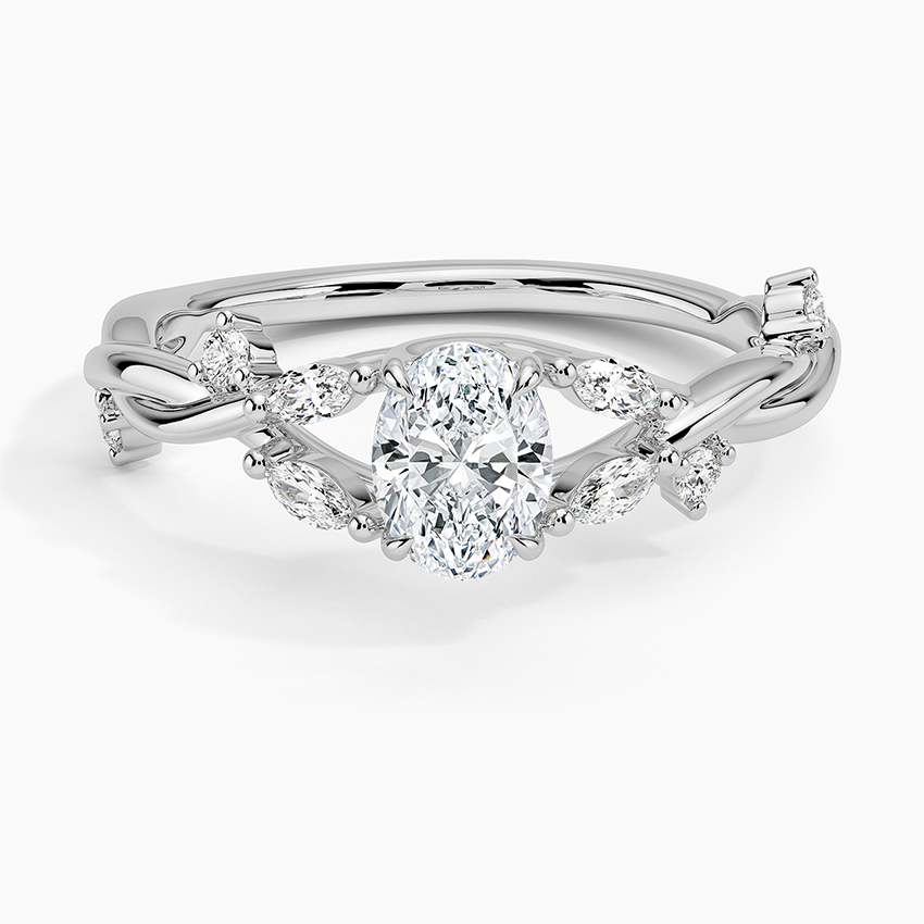 Azalea Twist Diamond Ring Platinum Oval Engagement Ring