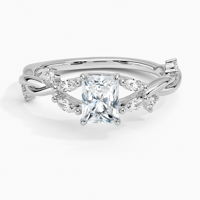 Azalea Twist Diamond Ring Platinum Radiant Engagement Ring