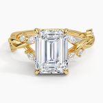 Azalea Twist Diamond Ring Yellow Gold 18k Emerald Engagement Ring