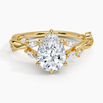 Azalea Twist Diamond Ring Yellow Gold 18k Pear Engagement Ring