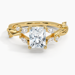 Azalea Twist Diamond Ring Yellow Gold 18k Radiant Engagement Ring