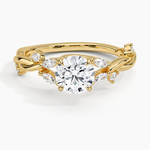 Azalea Twist Diamond Ring Yellow Gold 18k Round Engagement Ring