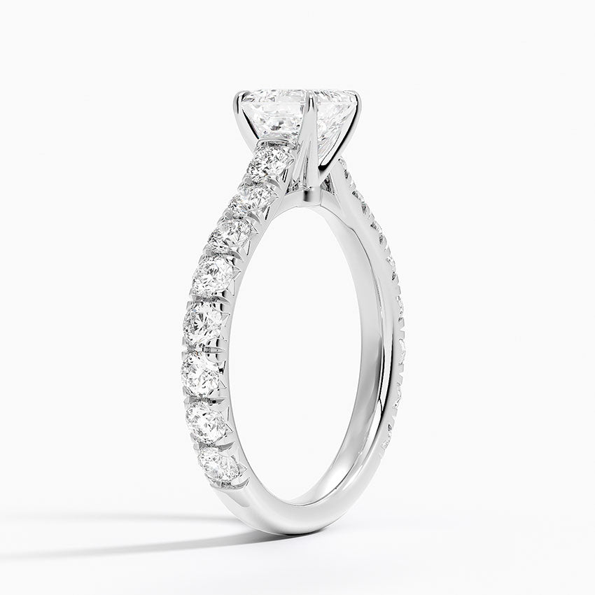 Anthology Three-Quarter Coverage Diamond Ring Platinum Asscher Engagement Ring