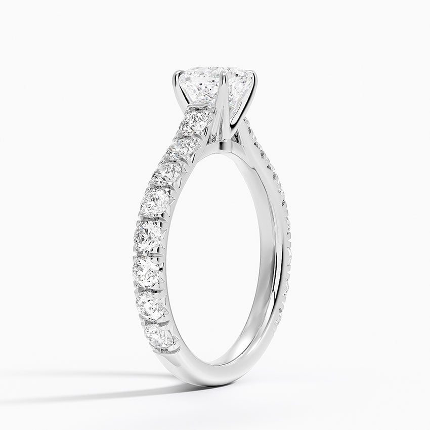 Anthology Three-Quarter Coverage Diamond Ring Platinum Cushion Engagement Ring