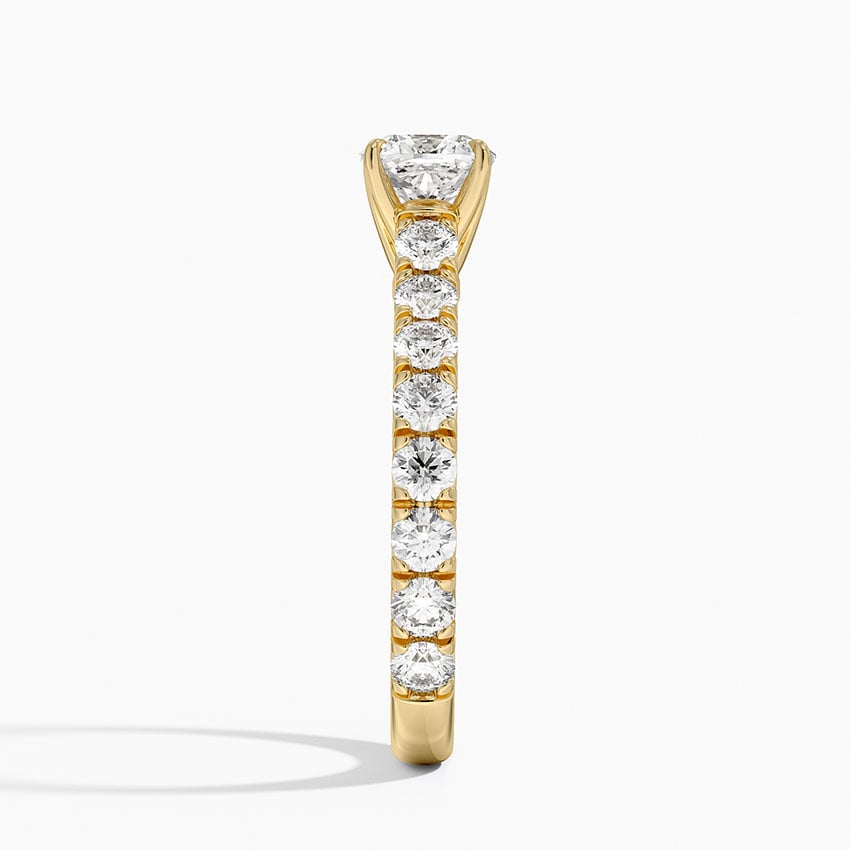 Anthology Three-Quarter Coverage Diamond Ring Yellow Gold 18k Cushion Engagement Ring