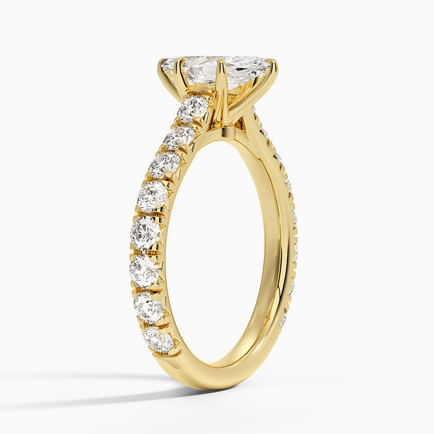 Anthology Three-Quarter Coverage Diamond Ring Yellow Gold 18k Marquise Engagement Ring