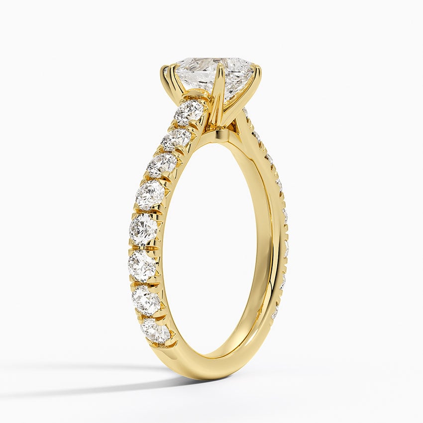 Anthology Three-Quarter Coverage Diamond Ring Yellow Gold 18k Pear Engagement Ring