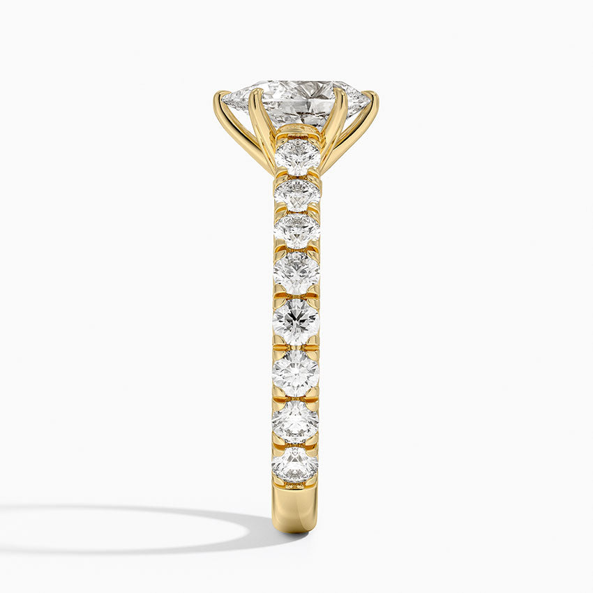Anthology Three-Quarter Coverage Diamond Ring Yellow Gold 18k Pear Engagement Ring