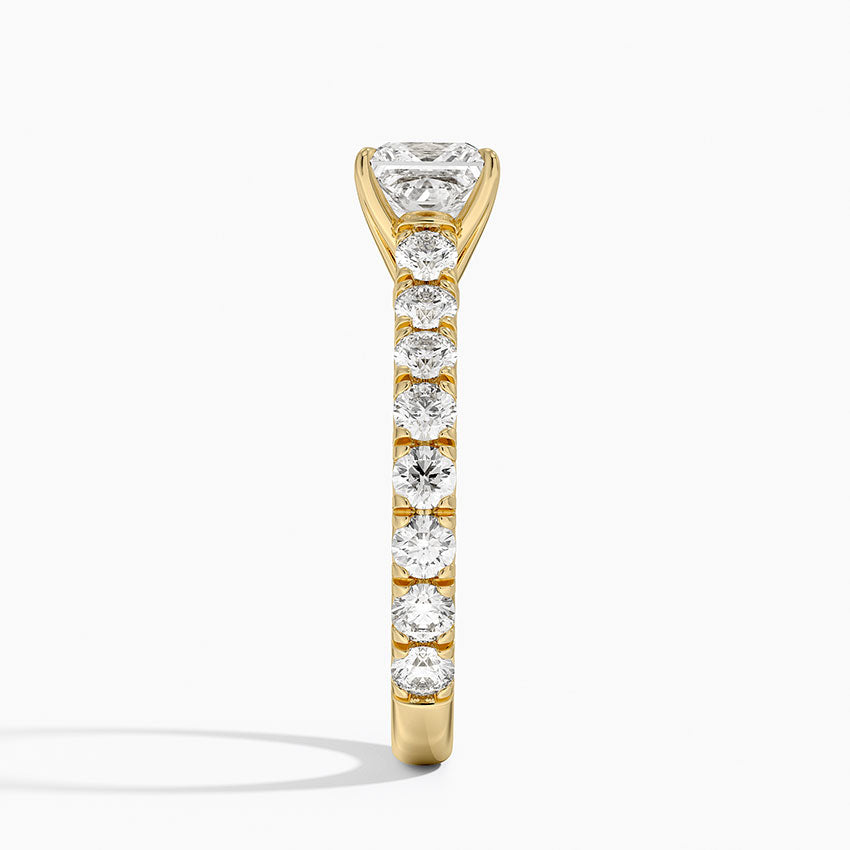 Anthology Three-Quarter Coverage Diamond Ring Yellow Gold 18k Princess Engagement Ring