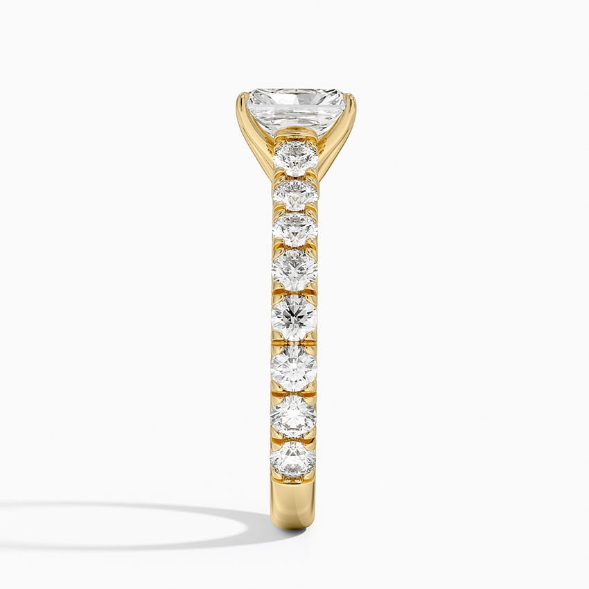 Anthology Three-Quarter Coverage Diamond Ring Yellow Gold 18k Radiant Engagement Ring