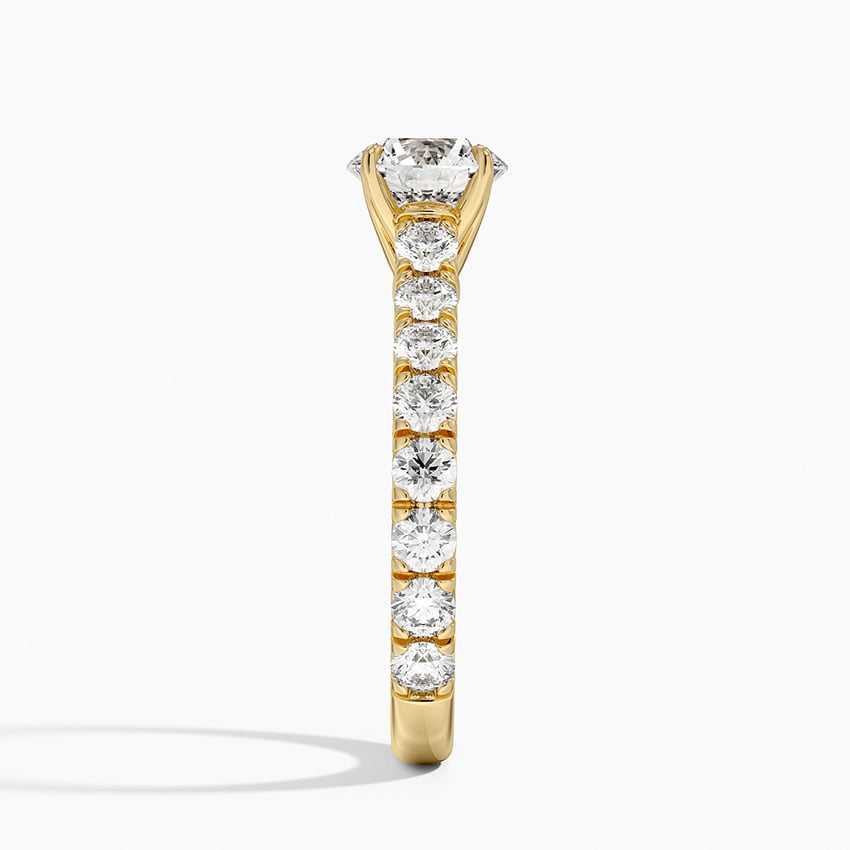 Anthology Three-Quarter Coverage Diamond Ring Yellow Gold 18k Round Engagement Ring