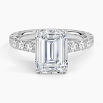 Anthology Three-Quarter Coverage Diamond Ring Platinum Emerald Engagement Ring
